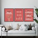 Ver imagem 1 de Kit 3 Quadros Para Salão Formato Das Unhas 24x18cm - com vidro:Madeira preta
