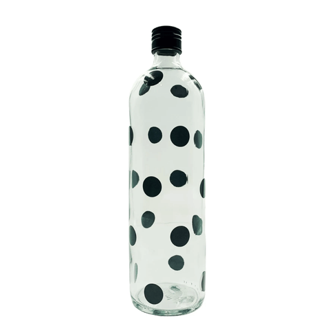 Garrafa de Vidro Pois Preto - Casa Toco