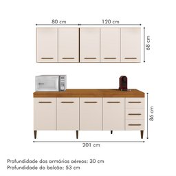 Cozinha Completa 9 Portas e 3 Gavetas Atenas Kaiki Móveis - 3