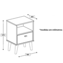 Ver imagem 2 de Mesa de cabeceira Estilo Retrô 38,5cm Mel Móbile