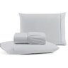 Jogo de Lençol Cama King 3 peças 100% Algodão Percal 180 fios Ponto Palito:Cinza - 2