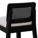 Ver mais imagens de Banqueta Média Gabi Madeira Maciça Telinha - Preto - Assento Estofado Linho Bege