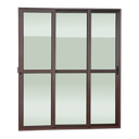 Ver imagem 1 de Porta Correr 3F.Móv.1/3 210x240 Elite c/Fechad.Tetra V.Lis.Marrom Corten Brimak