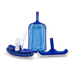 Kit Limpeza Piscina - Aspirador, Peneira, Escova - 1