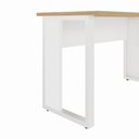 Ver imagem 5 de Mesa de Trabalho Industrial 150 cm X 60 cm Tampo Encorpado 25 mm F5 Office Cor:Macadâmia com Branco