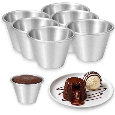 Forminha de Assar Petit Gateau de Alumínio Kit com 6 Unidades