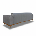 Ver imagem 4 de Sofá Living Átila Velusoft Cinza, 2,10 Metros, Design Retrô.
