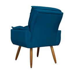 Kit 02 Poltronas Decorativa Emília Plus Suede Várias Cores - Ds Estofados - Azul Royal - 4