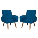 Ver imagem 1 de Kit 02 Poltronas Decorativa Emília Plus Suede Várias Cores - Ds Estofados - Azul Royal