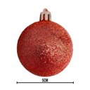 Ver imagem 2 de Bola de Natal Vermelha Mista 5cm - 12 Unidades