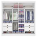 Ver imagem 3 de Guarda Roupa Casal com Espelho 2 Portas 6 Gavetas - Titanium-branco - Móveis D'doro