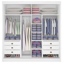 Ver imagem 2 de Guarda Roupa Casal com Espelho 2 Portas 6 Gavetas - Titanium-branco - Móveis D'doro