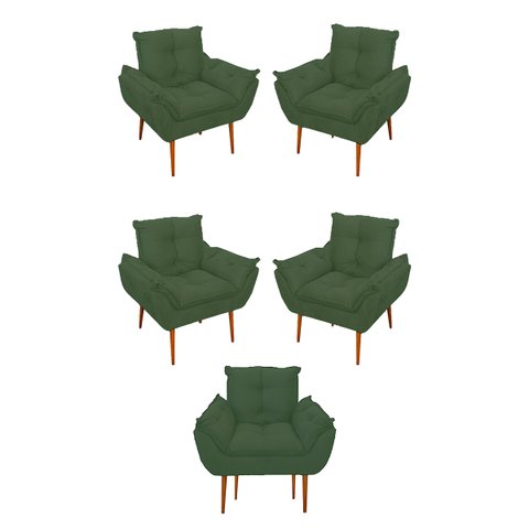 Kit 05 Poltrona Sofá Sala, Quarto, Escritório – Balaqui Decor Cor:verde