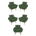 Ver imagem 1 de Kit 05 Poltrona Sofá Sala, Quarto, Escritório – Balaqui Decor Cor:verde