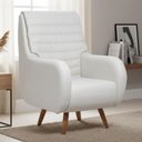 Ver imagem 2 de Poltrona de Amamentação Fixa Pés Manu Sky D02 Linho Branco C-419 - Lyam Decor