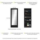 Ver imagem 3 de Sapateira 1 Porta com Espelho Jade Multimóveis Preta