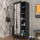 Ver imagem 1 de Sapateira 1 Porta com Espelho Jade Multimóveis Preta