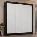 Ver imagem 1 de Guarda-roupa Casal 3 Portas de Correr Preto/branco Sublime Plus Madesa Preto/branco