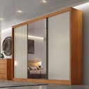 Ver imagem 4 de Guarda Roupa Casal Londres Plus 3 Portas 1 com Espelho 6 Gavetas Cinamomo Fendi - Novo Horizonte