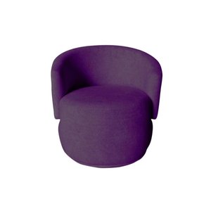 Poltrona Decorativa Beatriz Orgânica Veludo Roxo