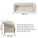 Ver imagem 3 de Sofá Living Capitone 2 Lugares Milano 188 cm Pes Madeira Courino Tcs 725 Moll