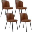 Ver imagem 1 de Kit 4 Cadeiras Sala de Jantar Estofada Gavi L02 Couríssimo Marrom - Lyam Decor