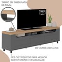 Ver imagem 3 de Rack Sala de Estar Tv 75 Pol 200 Cm 4442 Carvalho Grafite Arly Carvalho Grafite
