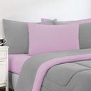 Ver imagem 2 de Kit Edredom + Jogo de Lençol Malha 100% Algodão Gran Moratta 6 Peças King - Cinza-rosa Bebê