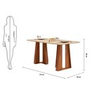 Ver imagem 3 de Mesa Karen 170 Freijó Off White com Kit 6 Cadeiras Sara Freijó Linho Granito-DJ Móveis