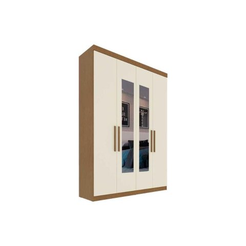 Guarda Roupa 4 Portas (2 C/ Espelho) e 2 Gavetas Ph 1714 Carvalho Vermontt/off White - Herval