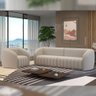 Kit Sofá 5 Lugares para Sala 332cm com 02 Poltronas Lazio M03 Veludo Bege - Lyam Decor - 3