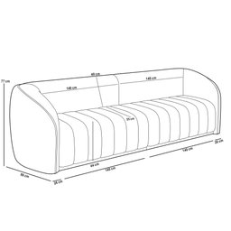 Kit Sofá 5 Lugares para Sala 332cm com 02 Poltronas Lazio M03 Veludo Bege - Lyam Decor - 2
