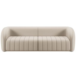 Kit Sofá 5 Lugares para Sala 332cm com 02 Poltronas Lazio M03 Veludo Bege - Lyam Decor - 4