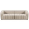 Kit Sofá 5 Lugares para Sala 332cm com 02 Poltronas Lazio M03 Veludo Bege - Lyam Decor - 4