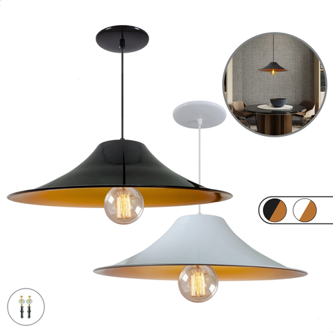 Chapeu Chines com Interior Cobre:preto Brilhante