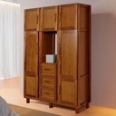 Ver imagem 1 de Guarda-roupa Solteiro Pará 7 Portas 3 Gavetas 4 Prateleiras com Espelho Ypê - Rodmóveis