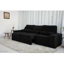 Ver imagem 3 de Sofá Retrátil e Reclinável com 2,50m de Largura em Tecido Suede:preto