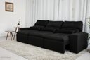Ver imagem 1 de Sofá Retrátil e Reclinável com 2,50m de Largura em Tecido Suede:preto
