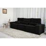 Sofá Retrátil e Reclinável com 2,50m de Largura em Tecido Suede:preto - 2