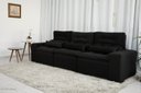 Ver imagem 2 de Sofá Retrátil e Reclinável com 2,50m de Largura em Tecido Suede:preto
