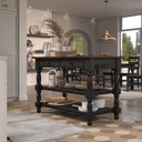 Ver imagem 4 de Ilha de Cozinha com 2 Gavetas e 2 Prateleiras Preto