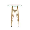 Ver imagem 1 de Base de Mesa Eames Bistrô Alta Ferro Eiffel Cor Dourado Fosco com Tampo de Vidro Poltronas do Sul Ei