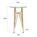Ver imagem 3 de Base de Mesa Eames Bistrô Alta Ferro Eiffel Cor Dourado Fosco com Tampo de Vidro Poltronas do Sul Ei