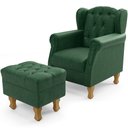 Ver imagem 1 de Poltrona De Amamentação Yara P02 Com Puff Paris L02 Facto Verde Musgo - Lyam Decor