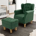 Ver imagem 2 de Poltrona De Amamentação Yara P02 Com Puff Paris L02 Facto Verde Musgo - Lyam Decor