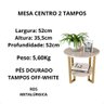Mesa de Centro Redonda 2 Tampos Pés Dourados Off-white - 5