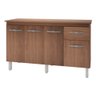 Kit Balcão Cozinha Gabinete Camile 138 cm Savana Frente Savana com Tampo Tampão 140 cm Savana - 1