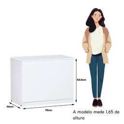 Baú Organizador Multiuso Brinquedos Quarto Closet Alana:branco - 3