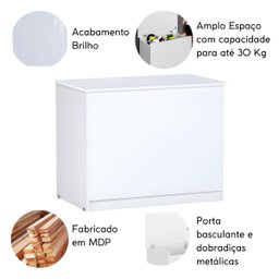 Baú Organizador Multiuso Brinquedos Quarto Closet Alana:branco - 4