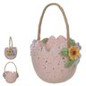 Enfeite Cestina Ovo Rosa com Flor - 1